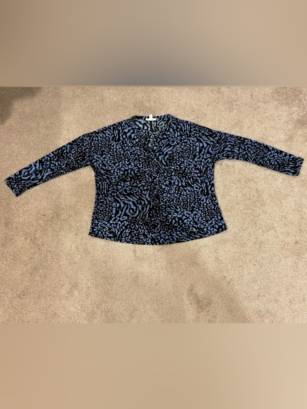 Dana Buchman Long Sleeve Animal Print Blouse